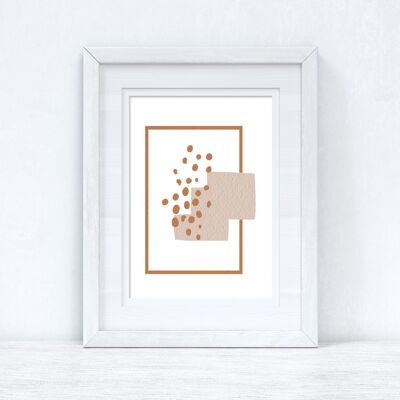 Beige Terracotta Brown Abstract 4 Colour Shapes Home Print A4 High Gloss