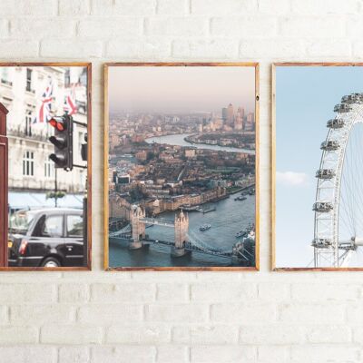 London Photography Room Simple 3 Print Set A5 High Gloss