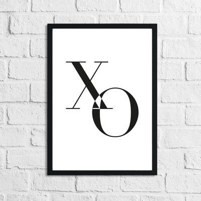 XOXO Cut Out Spogliatoio Camera da letto Simple Home Print A4 High Gloss