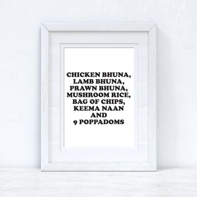 Chicken Bhuna 2 Gavin Stacey Cocina Divertido Simple Impresión A4 Alto Brillo