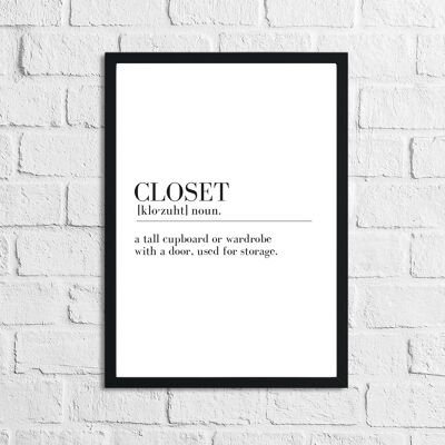 Closet Definition Dressing Room Simple Home Print A5 Normal