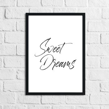 Sweet Dreams Chambre Simple Impression A4 Haute Brillance