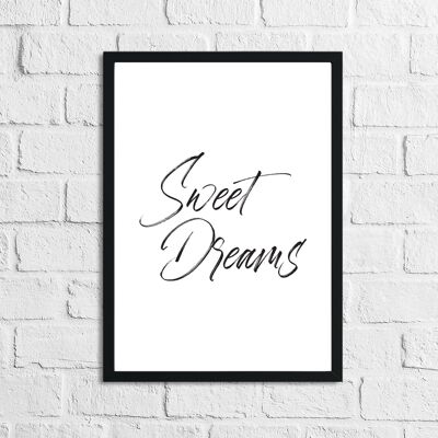 Sweet Dreams Bedroom Simple Print A4 High Gloss