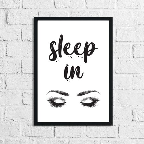 Sleep In Eyelashes Bedroom Simple Print A4 High Gloss