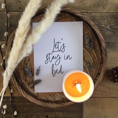 Lets Stay In Bed Autumn Bedroom Seasonal Home Print A5 Haute Brillance