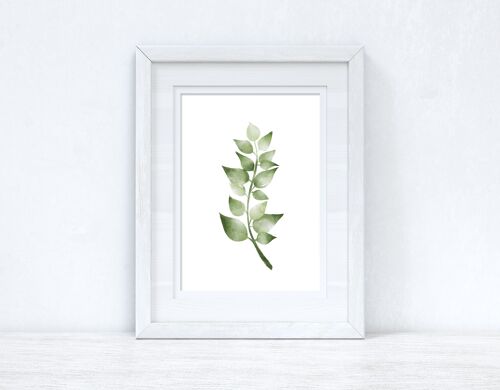 Greens Watercolour Leaves 2 Bedroom Home Print A5 Normal