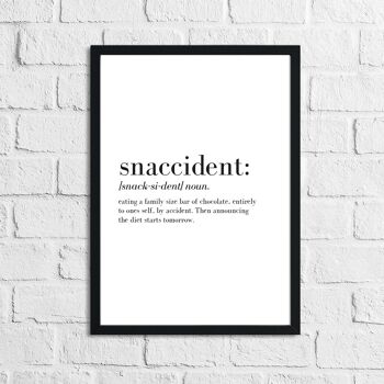 Snaccident Définition Cuisine Drôle Simple Impression A3 Normal 2