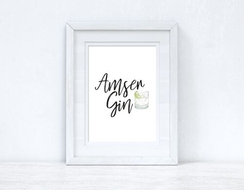 Amser Gin Gin Time Home Welsh Print A5 Normal