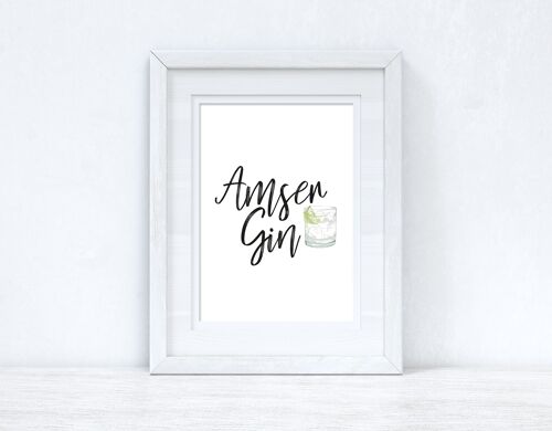 Amser Gin Gin Time Home Welsh Print A5 High Gloss