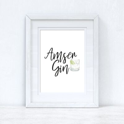 Amser Gin Gin Time Home Welsh Print A4 High Gloss