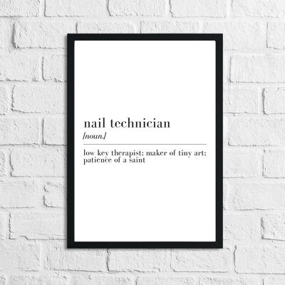 Nail Technician Definition Dressing Room Simple Print A5 High Gloss