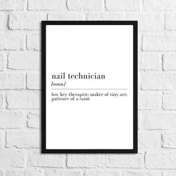 Nail Technician Definition Dressing Simple Print A4 High Gloss