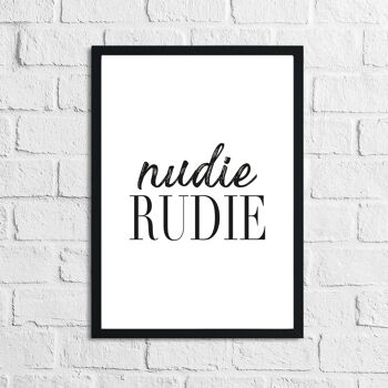 Nudie Rudie Salle de bain humoristique Impression A5 Normal