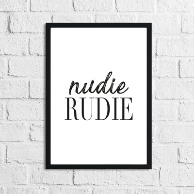 Nudie Rudie Badezimmer humorvoller Druck A2 Normal