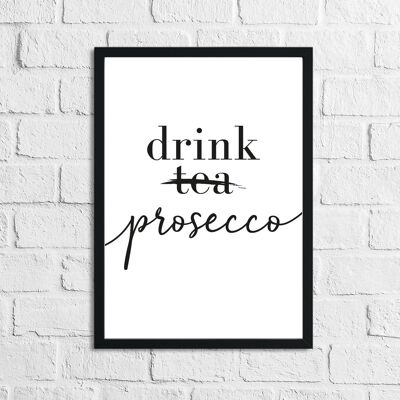 Bebida Prosecco No Té Alcohol Cocina Impresión A5 Alto Brillo