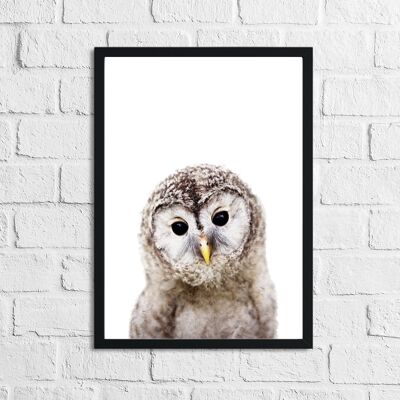 Hibou Animal Woodlands Nursery Childrens Room Print A2 Normal