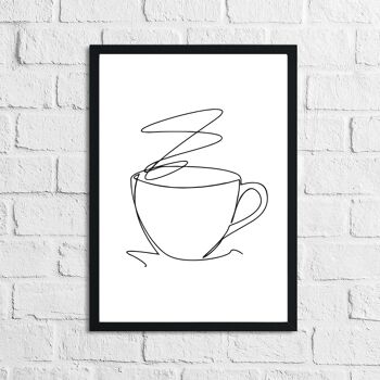 Tasse à café Simple Line Work Kitchen Print A4 Haute Brillance 2