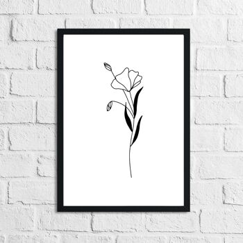 Flower 10 Simple Line Work Bedroom Home Print A3 Normal