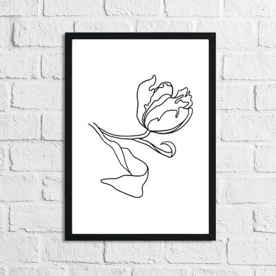 Flower 1 Simple Line Work Bedroom Print A5 Normal