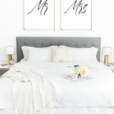 Mr Mrs Bedroom Simple Bedroom Set di 2 A5 High Gloss