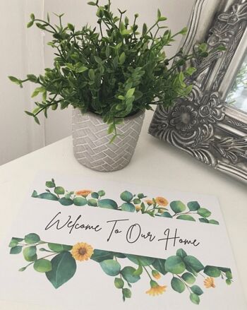 Welcome To Our Home Vert Eucalyptus Printemps Floral Paysage A3 Normal 2