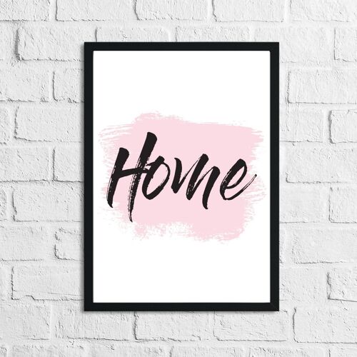 Home Pink Brush Simple Home Print A5 High Gloss