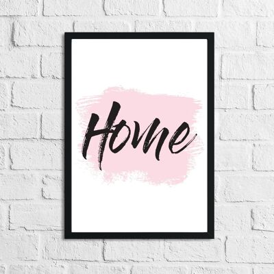 Home Pink Brush Simple Home Print A5 alto brillo