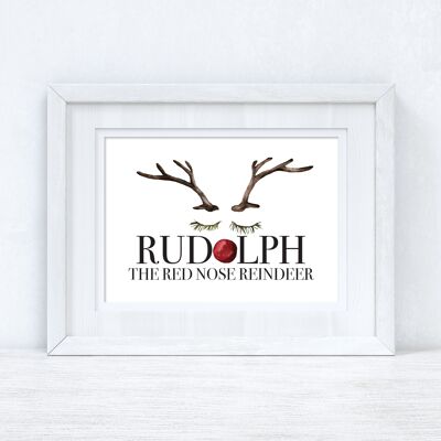 Rudolph The Red Nose Reindeer Christmas Seasonal Winter Home A4 High Gloss