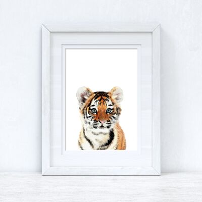 Baby Tiger Wild Animal Unisex Nursery Childrens Room Print A3 High Gloss