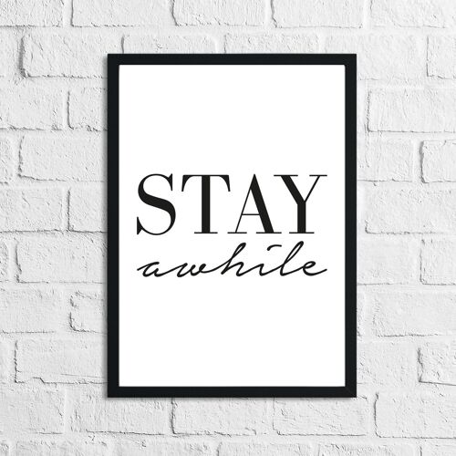 Stay A-while Home Simple Home Print A5 Normal