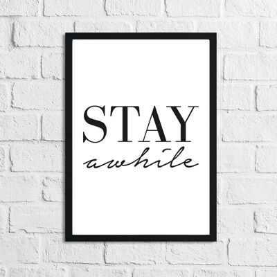 Stay A-while Home Simple Home Print A5 Haute Brillance