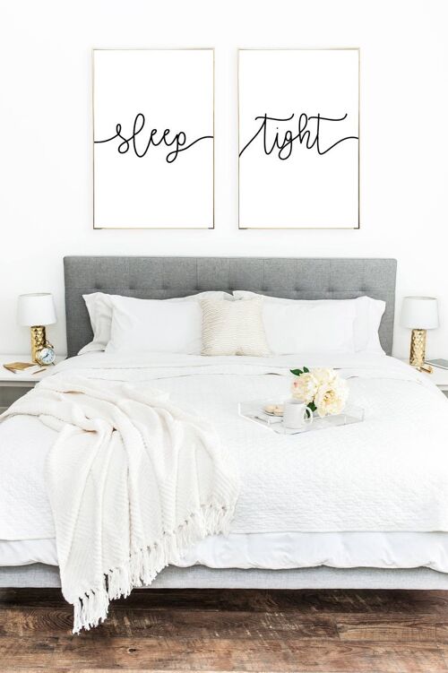 Sleep Tight Bedroom Set Of 2 Print Set A4 High Gloss