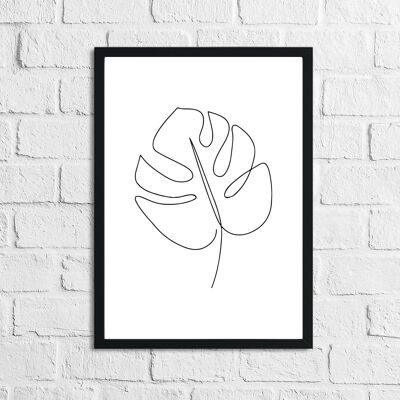 Tropical Leaf Simple Line Work Living Room Toilet Bedroom Pr A5 Normal