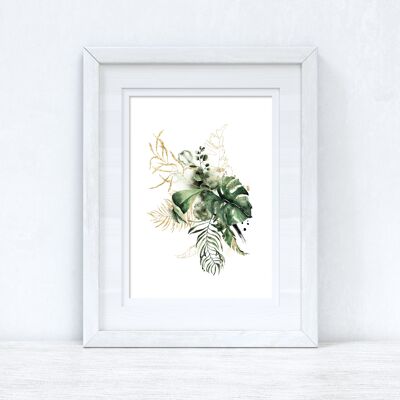 Aquarell Gold Greenery Madness Schlafzimmer Home Kitchen Livin A5 Hochglanz