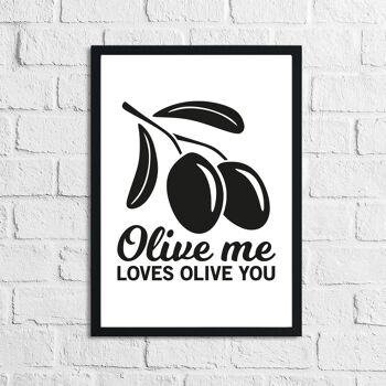 Olive Me Loves Olive You Humoristique Cuisine Maison Simple Impression A5 Normal
