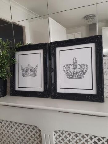 King Queen Crown Couple Noir Ensemble de 2 chambres A4 Normal 2