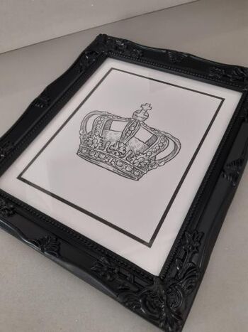 King Queen Crown Couple Noir Ensemble de 2 chambres A4 haute brillance 3