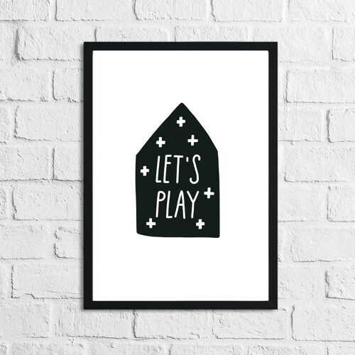 Scandinavian Lets Play Childrens Nursery Bedroom Print A5 High Gloss