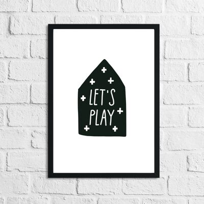 Scandinavian Lets Play Childrens Nursery Bedroom Print A3 High Gloss