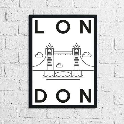 London Landmark Childrens Room Print A5 Normal