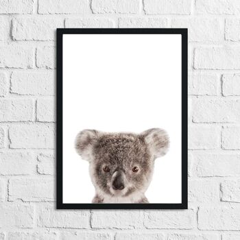Koala Color Animal Nursery Chambre d'enfant Impression A5 Haute Brillance