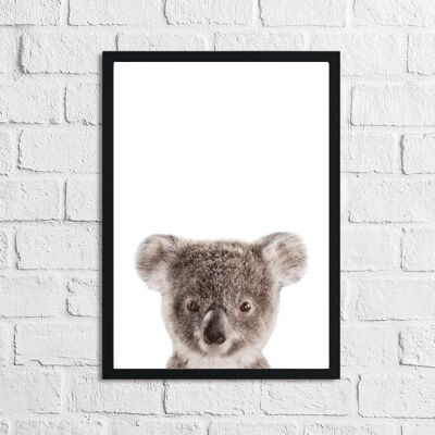 Koala Colour Animal Nursery Childrens Room Print A4 High Gloss