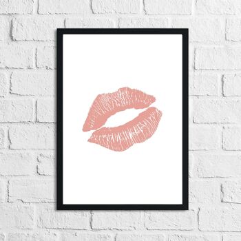 Pink Kiss Lips Dressing Simple Print A3 Normal