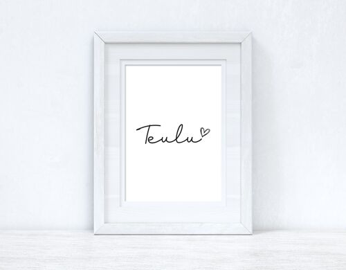 Teulu Family Heart Home Welsh Print A5 High Gloss