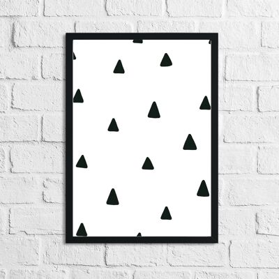 Scandinavian Triangle Pattern Childrens Nursery Bedroom Prin A3 Normal