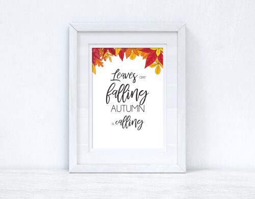 Leaves Are Falling Leaf Border Autumn Seasonal Home Print A5 Normal