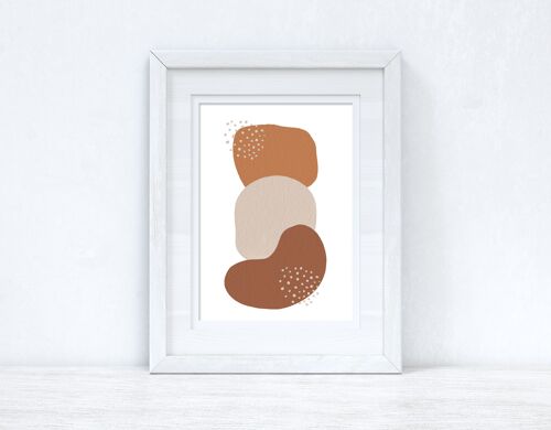 Beige Terracotta Brown Abstract 6 Colour Shapes Home Print A4 High Gloss