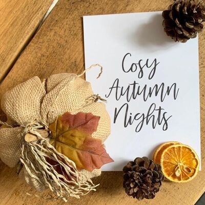 Cozy Autumn Nights Autumn Seasonal Home Print A2 de alto brillo