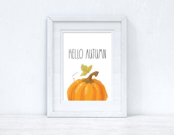 Hello Autumn Half Pumpkin Autumn Seasonal Home Print A5 Normal 2