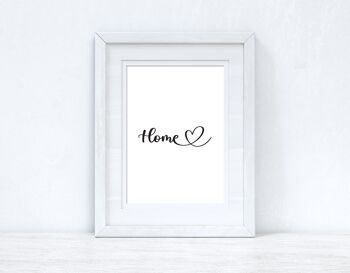 HOME Heart Line Home Simple Room Print A5 Haute Brillance